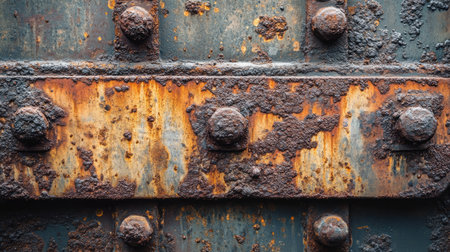 A close-up of a steel box, heavily oxidized, with rust creeping across the surface, giving it a rough texture.の素材