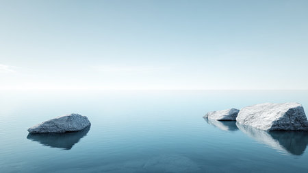 A cloudless sky in a gentle blue shade, offering a calm and serene background.の素材