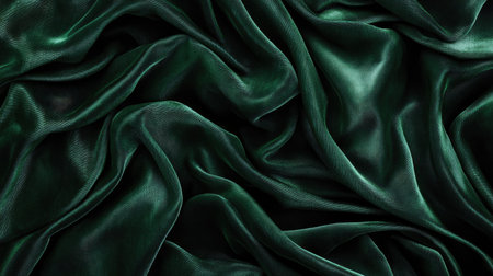 Shadowy dark emerald green background with smooth gradients into black, suggesting elegance.の素材
