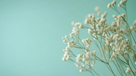 Subtle light green background fading into pale aqua, evoking freshness and vitality.の素材