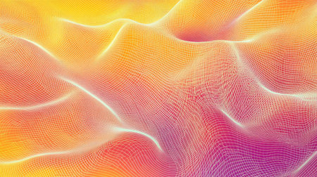 Smooth interconnected D lines creating a mesh-like background on a soft gradient.の素材