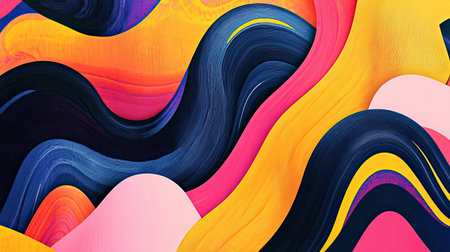 Vibrant paint strokes in various bold colors, arranged in a dynamic abstract layout. Creative and eye-catching.の素材