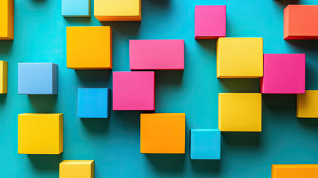 Minimalist D blocks arranged in a staggered pattern against a monochrome background for a modern vibe.の素材