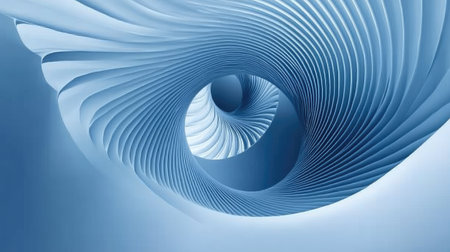 Smooth D arcs radiating from the center, forming an abstract sunburst pattern.の素材