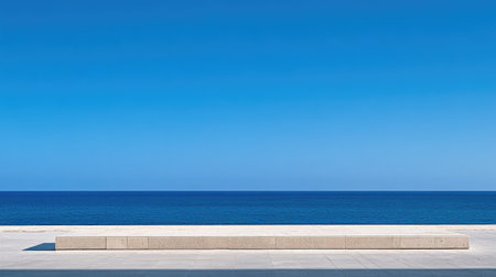 A bright and cloudless sky with a deep blue color, offering an expansive, open backdrop perfect for a minimalist or clean design.の素材