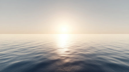 A clear sky with a light gradient from blue to pale yellow, creating a serene and peaceful natural background with ample space.の素材