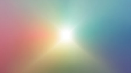 This artistic image features a soft blurred background with gentle color gradients and radiant light, perfect for creating serene and vibrant visual content.の素材