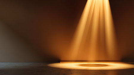 A captivating lighting effect highlights a plain wall, creating a warm and dramatic ambiance perfect for artistic photography or stage design inspiration.の素材
