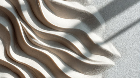 Captivating soft flowing sand texture showcasing intricate patterns and natural shadows. Perfect for use in art design, creative projects, and minimalist photography.の素材