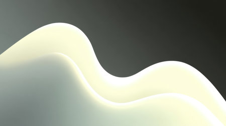 Explore the serene beauty of flowing light waves in this abstract image. The soft curves and gentle illumination create a calming visual effect perfect for modern design.の素材