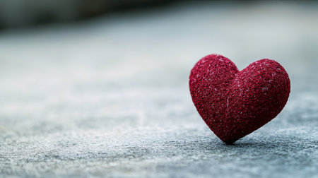 A single red heart cutout on a clean white background with soft shadows, perfect for a minimalist Valentine theme.の素材