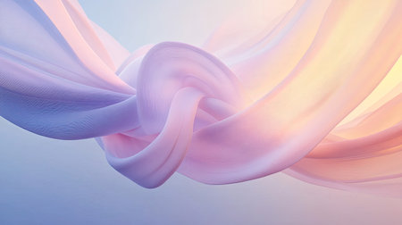 A creative abstract concept with swirling ribbons of light forming an infinity loop, leaving space for adding branding or text.の素材