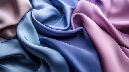 A smooth, gradient wallpaper design blending soft hues of blues and purples, creating a peaceful and calming atmosphere, with ample copy space for text or branding.の素材