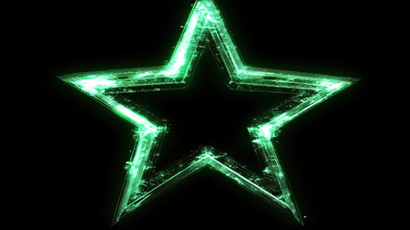 Radiant green starburst effect with glowing edges, perfect for futuristic or energy-related themes.の素材