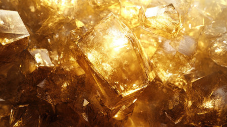 Dynamic depiction of glowing crystallization patterns forming in an abstract background. Copy space.の素材