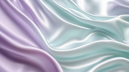A graceful pastel gradient transitioning from pale mint to light lavender, with a silky, airy texture for a modern and minimalist background.の素材