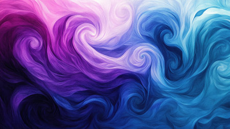 A captivating artistic gradient with transitions between deep indigo, violet, and shimmering turquoise, accented with intricate patterns.の素材