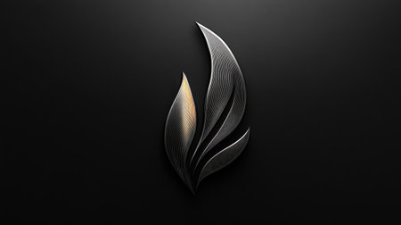 A polished silver luxury logo in the center of a dark background, with a subtle light gradient to create an elegant contrastの素材