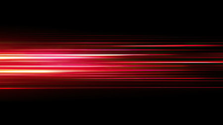 A glowing red background with radiant, smooth light streaks that gradually fade towards the edges, offering depth.の素材
