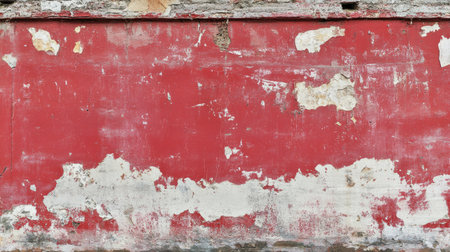 A rich red grunge wall with streaks and imperfections, offering a weathered yet striking texture with room for digital content.の素材