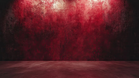 A textured maroon red backdrop with smooth lighting, providing a sophisticated and elegant setting for branding.の素材