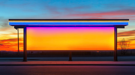 A custom LED sign illuminated with soft, vibrant colors, with an empty space for personalized messaging.の素材