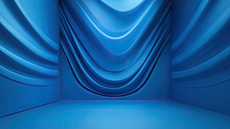 A Shopee sale banner with a bright blue gradient background and abstract elements, offering copy space at the top and bottom for sale text or offers.の素材