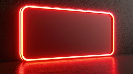 Close-up of an LED screen with glowing borders, offering ample copy space for custom designs or messages.の素材