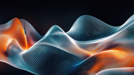 Abstract background featuring spiral lines in vibrant colors on a dark base, creating a hypnotic and dynamic design.の素材