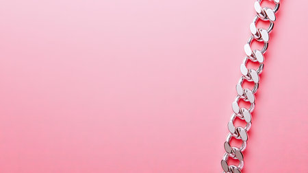 Minimalist silver chain bracelet with tiny charms resting on a pastel pink background, creating a sophisticated, feminine look.の素材