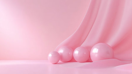 Pale pink background with soft shading in the corners, creating a delicate and refined composition.の素材