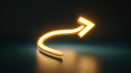 A glowing arrow spiraling upward, symbolizing dynamic growth.の素材