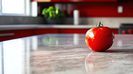 A fresh fruit and vegetable juice on a countertop, symbolizing the growing awareness of health and wellness.の素材
