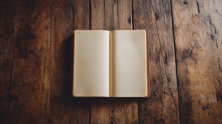 A desk with a planner and an empty page to write down achievable goals and strategies.の素材