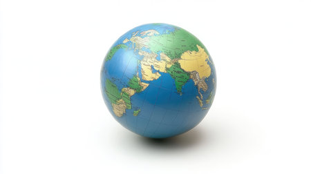 A wide shot of a blank globe with spaces to fill in goals for future travel destinations.の素材