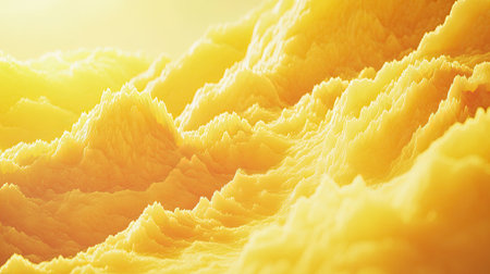 Abstract background in mustard yellow with soft, cloudy textures for depth.の素材