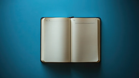 A blank journal with sections for writing down and organizing long-term goals.の素材