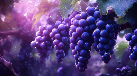 Rich grape purple background with soft lighting gradients.の素材