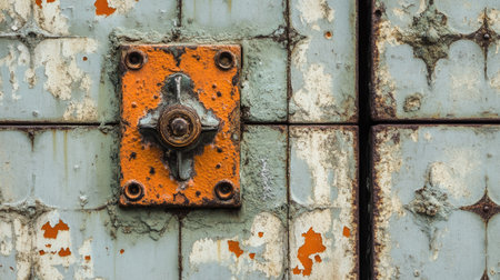 Orange rust forming intricate patterns on a metal surface, creating an industrial, vintage texture ideal for background designsの素材