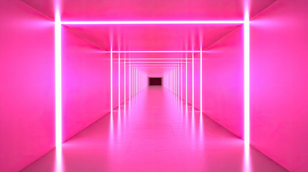 Vibrant pink gradient background with bold color transitions and soft lighting.の素材