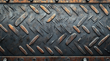 Oxidized metal background with layers of rust and intricate surface textures, ideal for industrial design projectsの素材