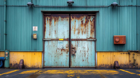 Textured oxidized metal with layers of corrosion and bright rust marks, creating a background filled with raw, industrial beautyの素材