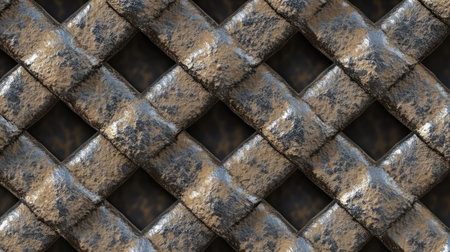 A seamless pattern of interwoven steel wires, forming a strong industrial mesh texture.の素材