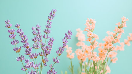 A smooth pastel gradient in soft hues of lavender, peach, and mint, blending harmoniously for a gentle, serene look.の素材