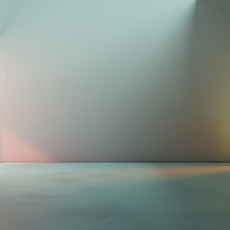 empty studio space with a gradient abstract background and soft spotlightの素材