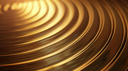 Abstract gold circle lines with wavy light effects, suitable for premium brandingの素材