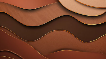 Abstract brown paper with gold wave lines, suitable for premium brandingの素材
