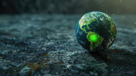 Earth globe with an embedded power switch, symbolizing the need to manage energy usageの素材