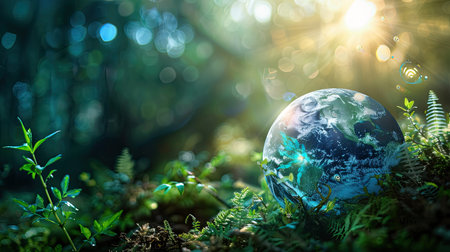 Earth Hour concept with a digitally enhanced planet Earth, emphasizing the importance of saving energyの素材