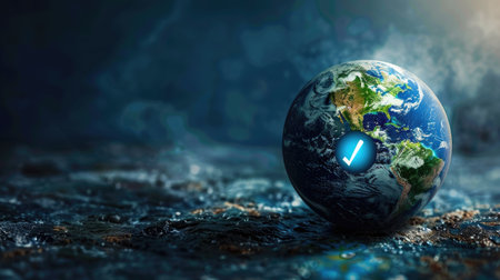 Earth globe with a power switch symbol, representing the power to save the planet and promote sustainabilityの素材